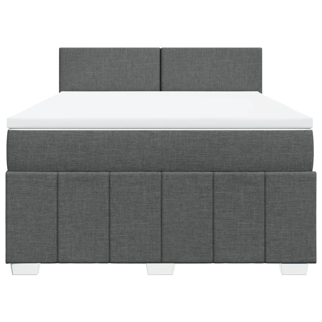 Sommier à lattes de lit avec matelas Gris foncé 140x200cm Tissu - XIOS