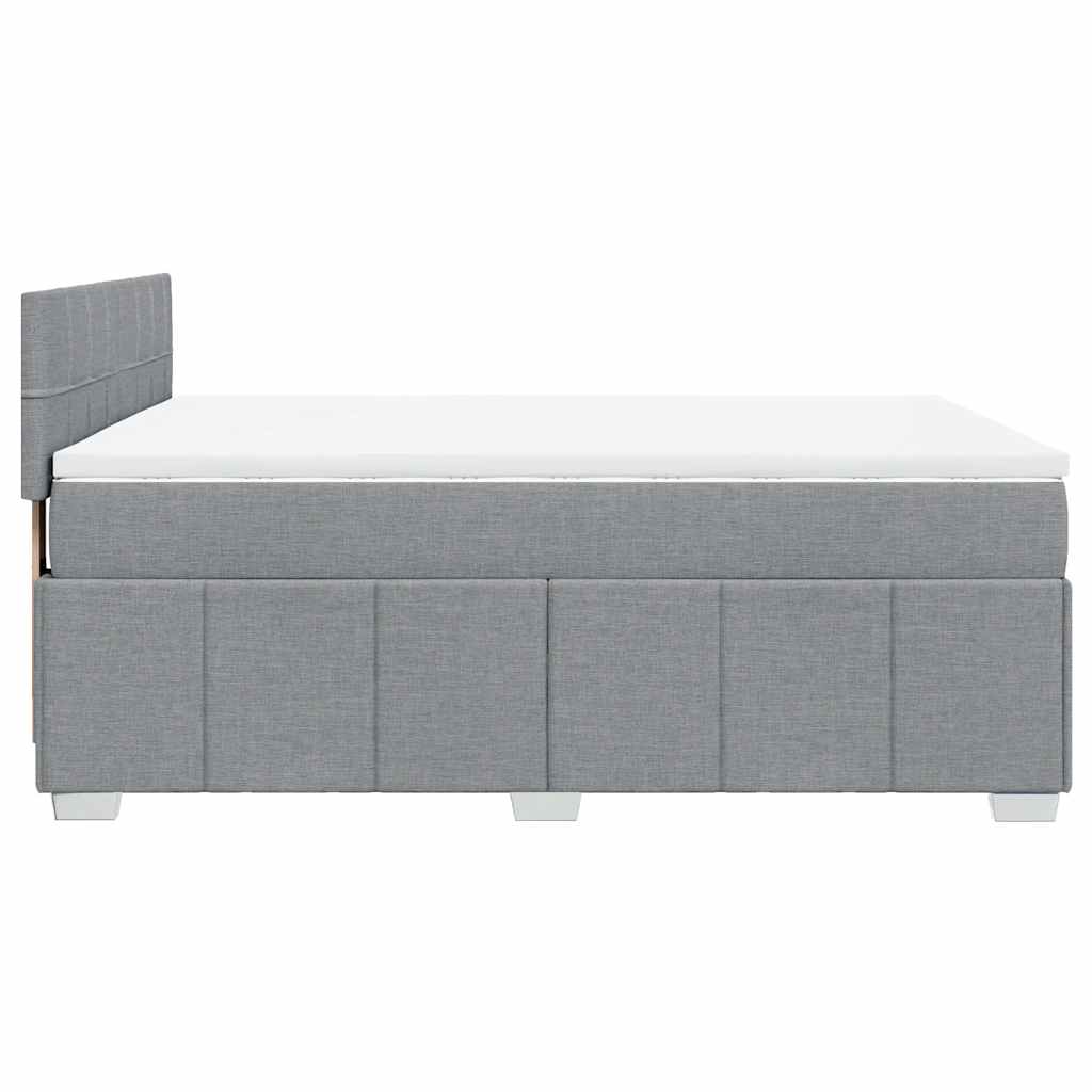 Sommier à lattes de lit avec matelas Gris clair 140x200cm Tissu - XIOS