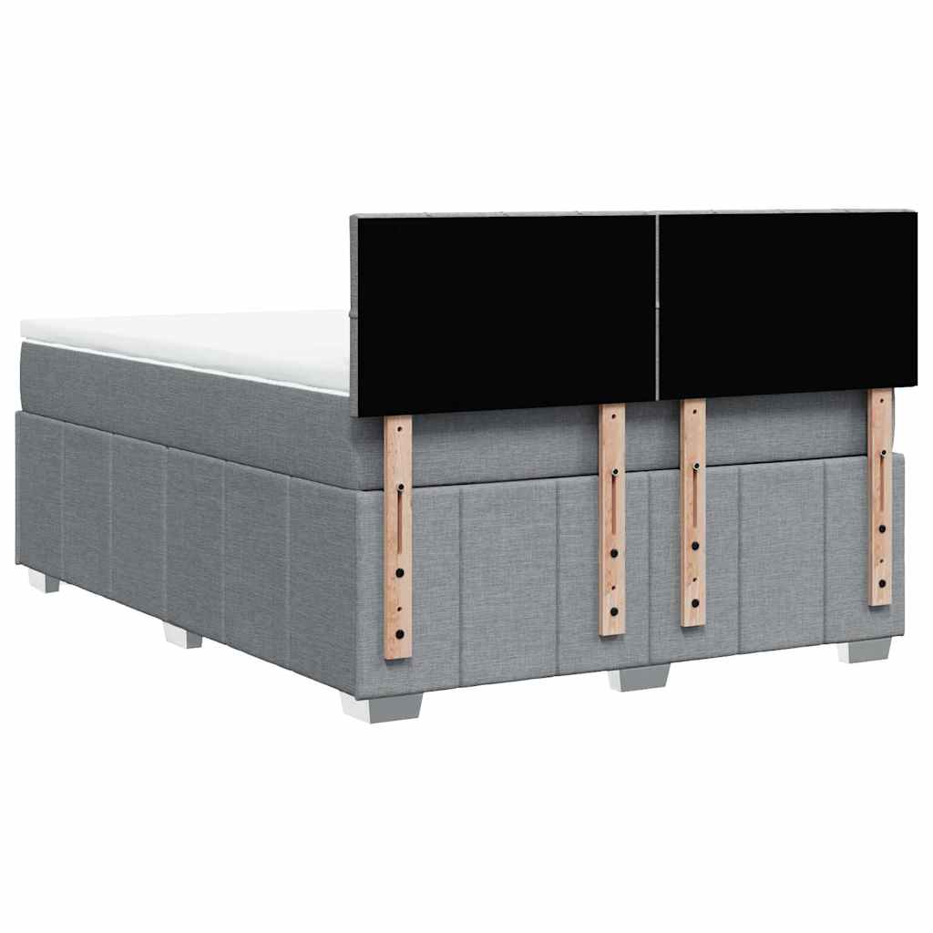 Sommier à lattes de lit avec matelas Gris clair 140x200cm Tissu - XIOS