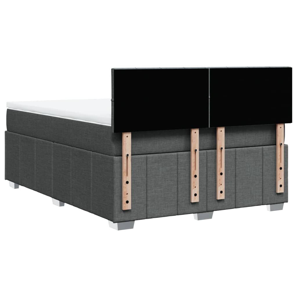 Sommier à lattes de lit avec matelas Gris foncé 140x200cm Tissu - XIOS