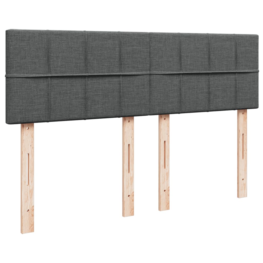 Sommier à lattes de lit avec matelas Gris foncé 140x200cm Tissu - XIOS