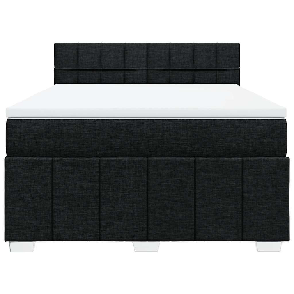 Sommier à lattes de lit avec matelas Noir 140x200 cm Tissu - XIOS