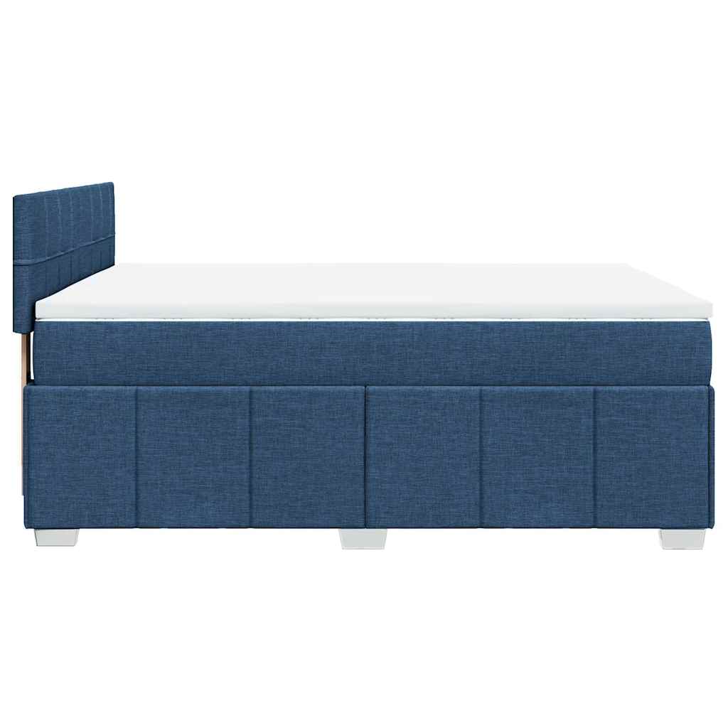 Sommier à lattes de lit avec matelas Bleu 140x200 cm Tissu - XIOS