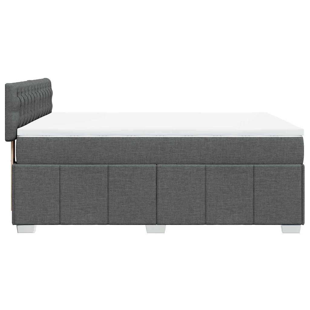 Sommier à lattes de lit avec matelas Gris foncé 140x200cm Tissu - XIOS
