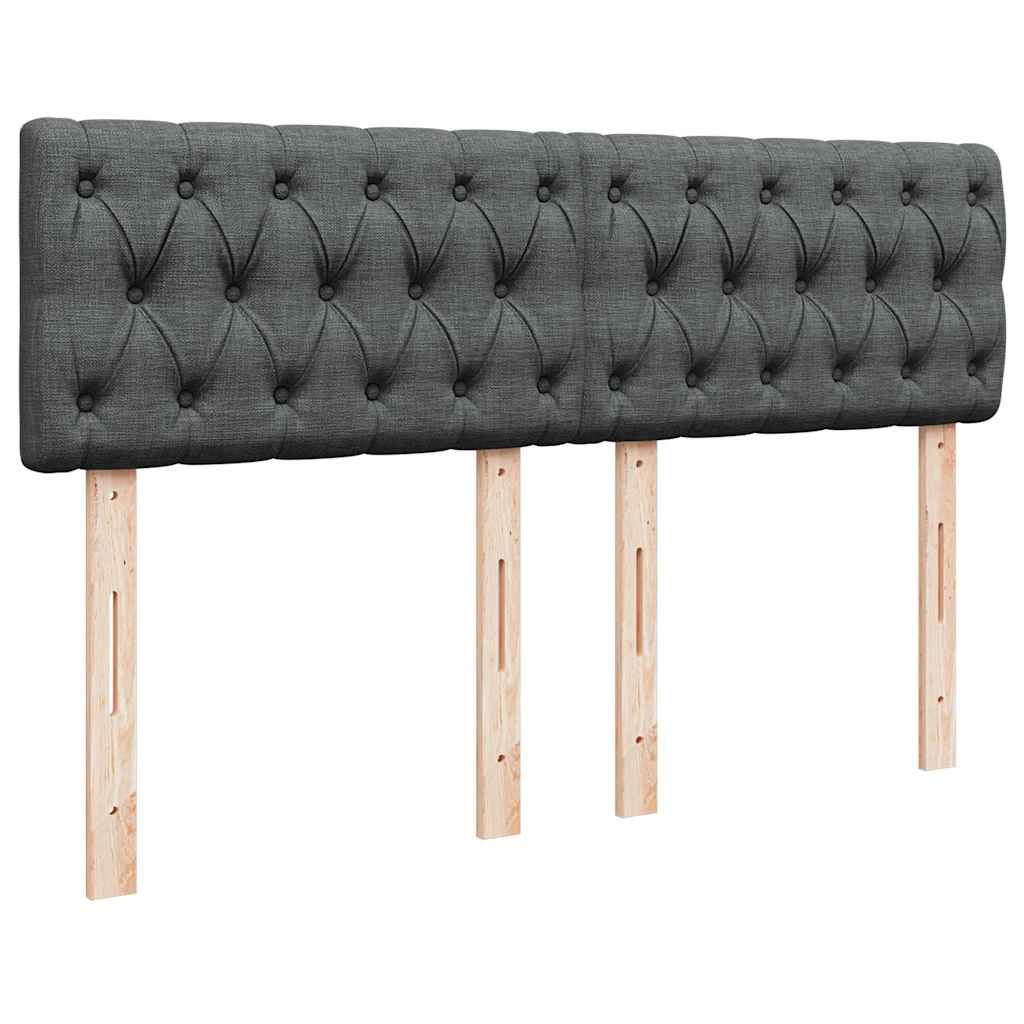 Sommier à lattes de lit avec matelas Gris foncé 140x200cm Tissu - XIOS
