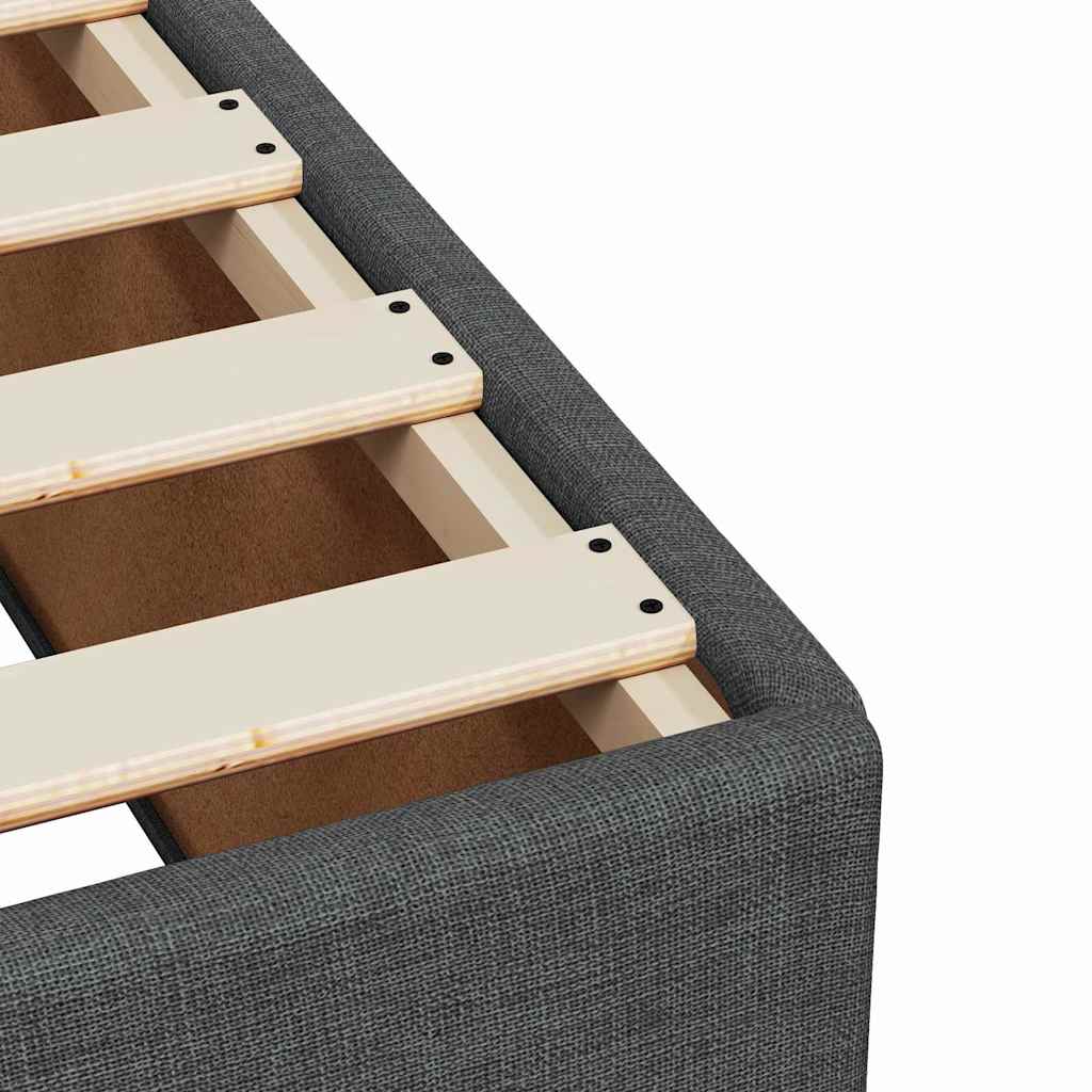 Sommier à lattes de lit avec matelas Gris foncé 140x200cm Tissu - XIOS