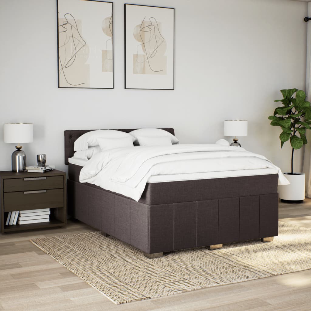 Sommier à lattes de lit avec matelas Marron foncé 140x200 cm - XIOS