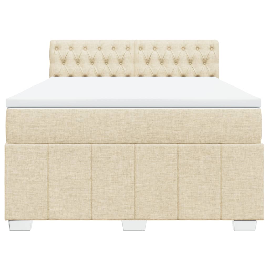 Sommier à lattes de lit avec matelas Crème 140x200 cm Tissu - XIOS