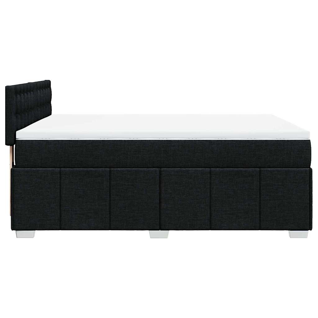 Sommier à lattes de lit avec matelas Noir 140x200 cm Tissu - XIOS