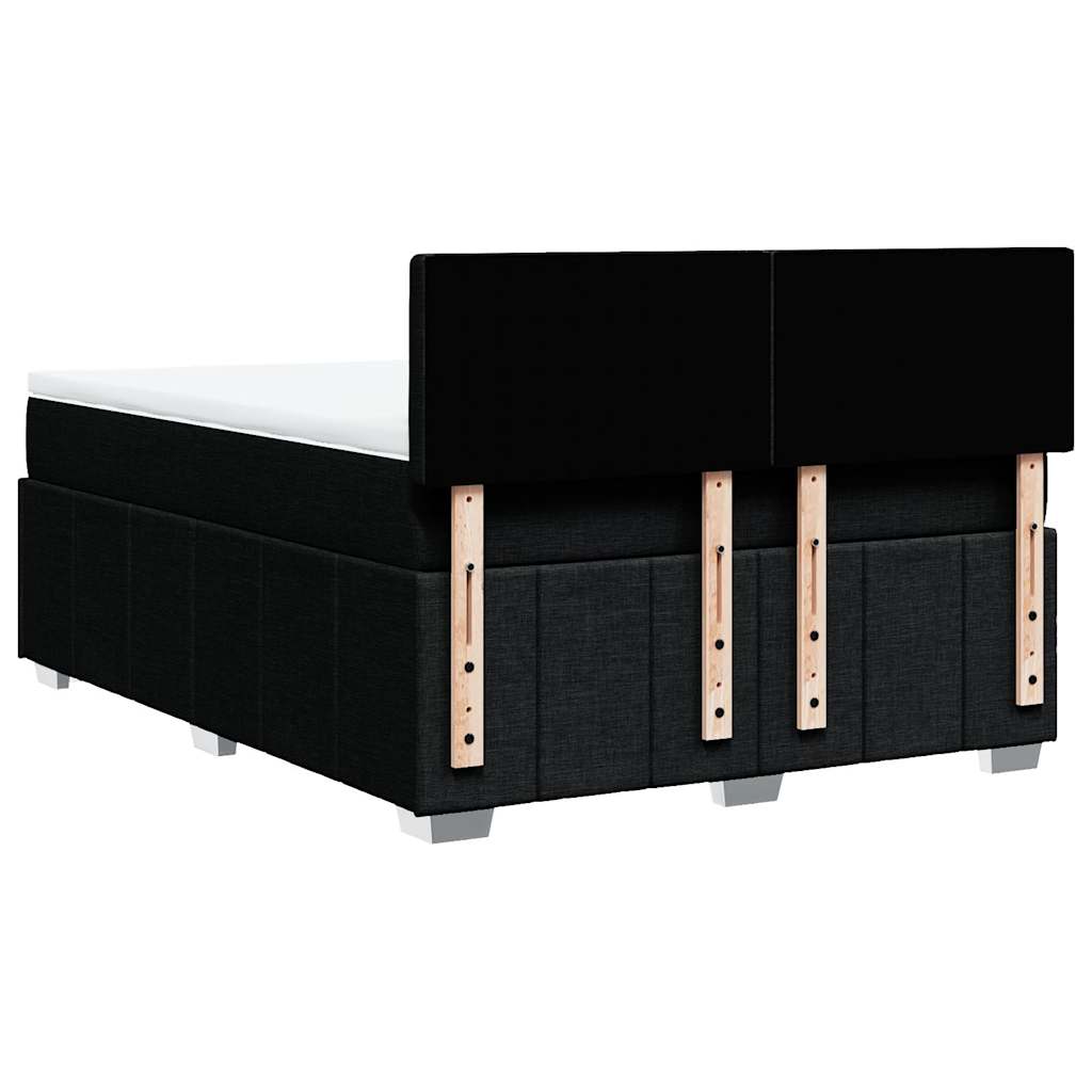 Sommier à lattes de lit avec matelas Noir 140x200 cm Tissu - XIOS