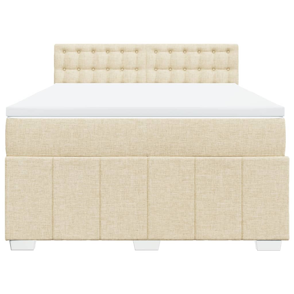 Sommier à lattes de lit avec matelas Crème 140x200 cm Tissu - XIOS