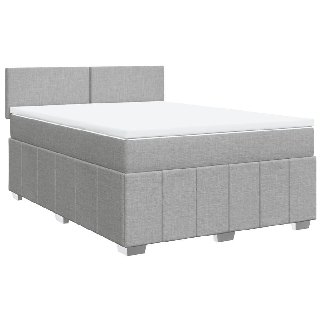 Sommier à lattes de lit avec matelas Gris clair 160x200cm Tissu - XIOS