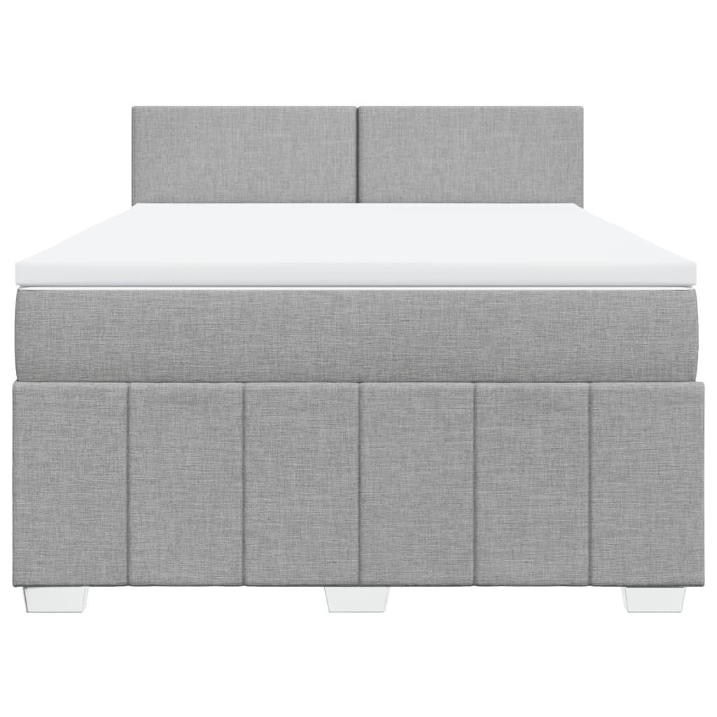 Sommier à lattes de lit avec matelas Gris clair 160x200cm Tissu - XIOS