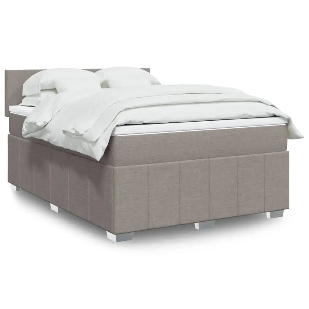 Sommier à lattes de lit avec matelas Taupe 160x200 cm Tissu - XIOS
