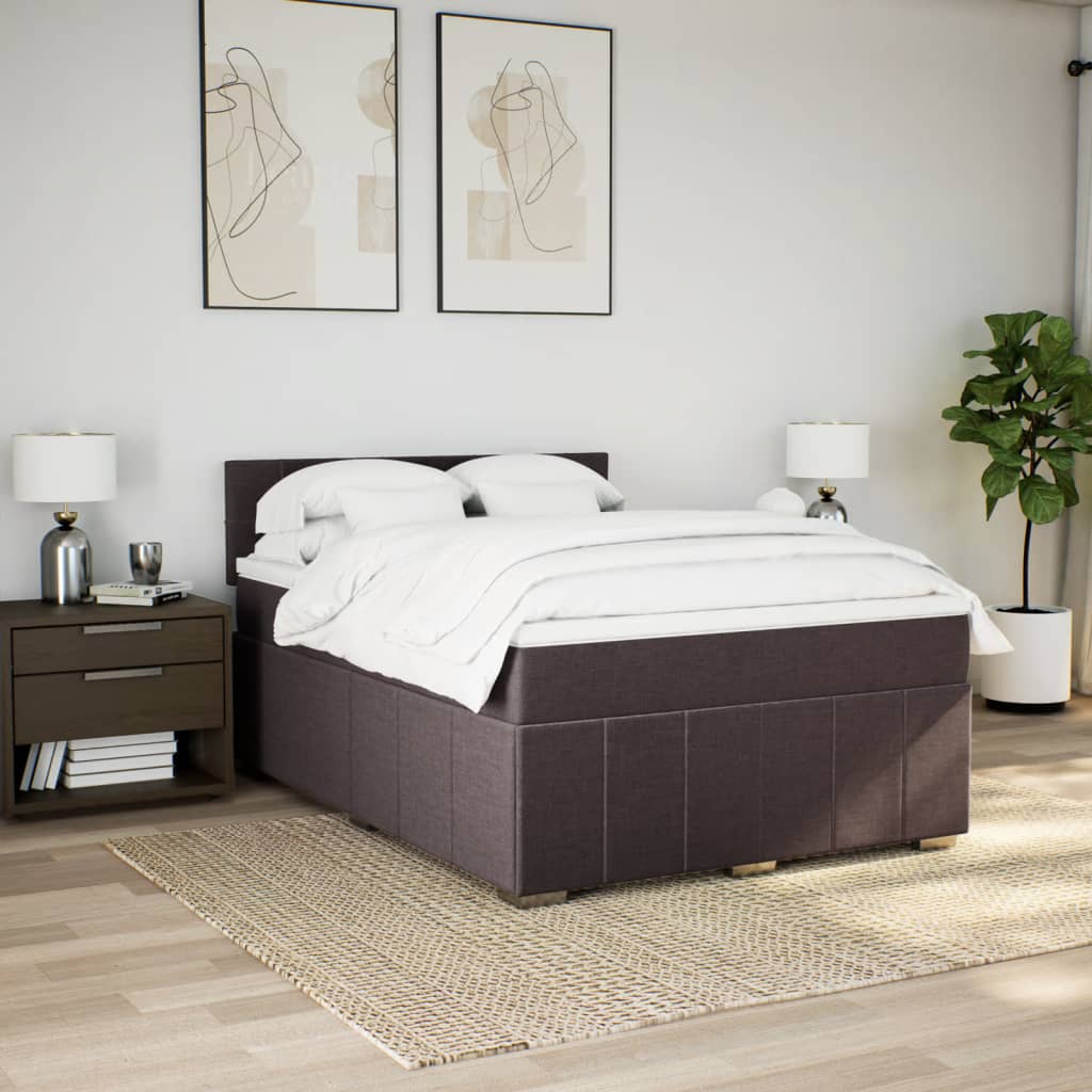 Sommier à lattes de lit avec matelas Marron foncé 160x200 cm