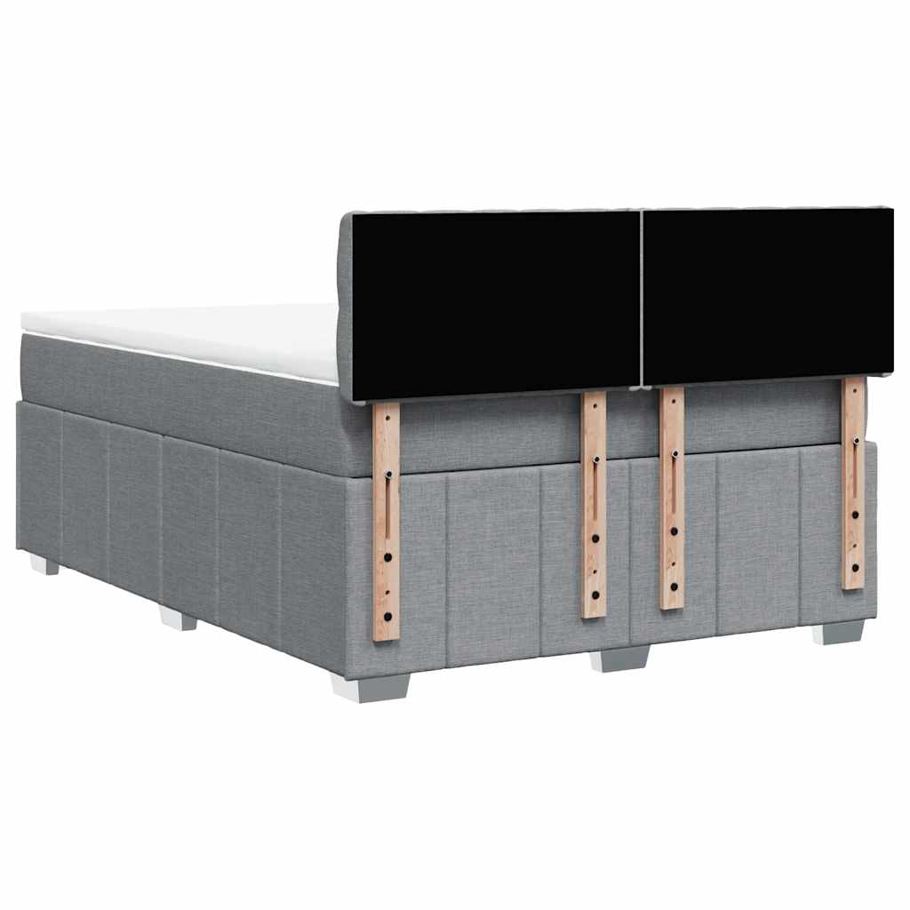 Sommier à lattes de lit avec matelas Gris clair 160x200cm Tissu - XIOS