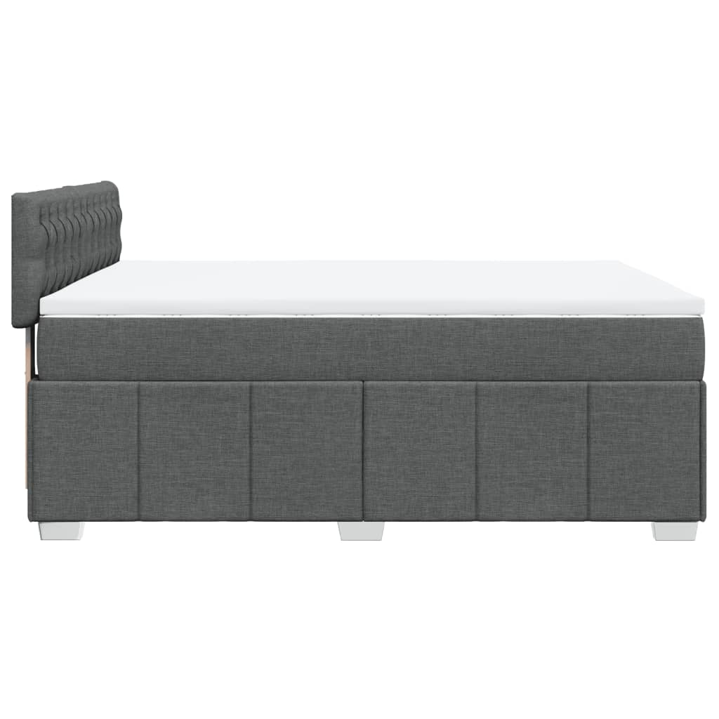 Sommier à lattes de lit avec matelas Gris foncé 160x200cm Tissu - XIOS