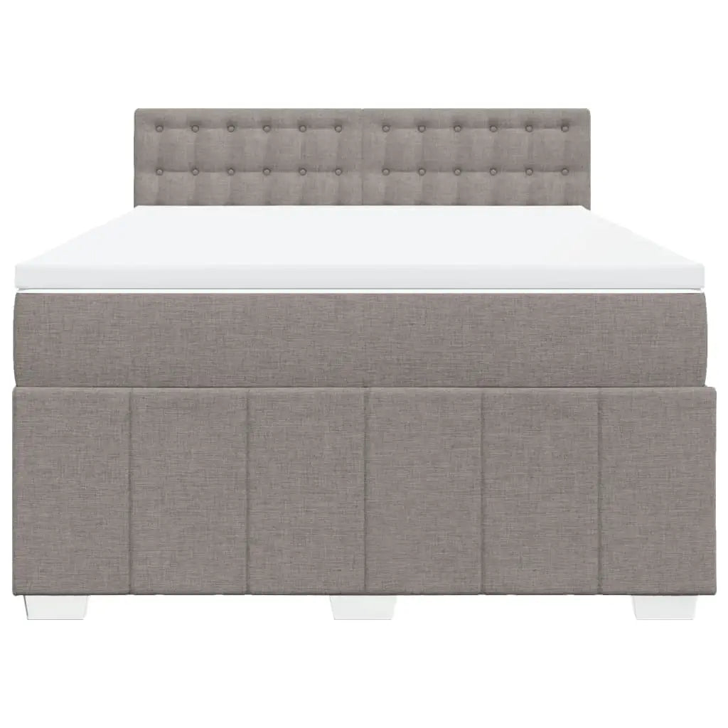 Sommier à lattes de lit avec matelas Taupe 160x200 cm Tissu - XIOS