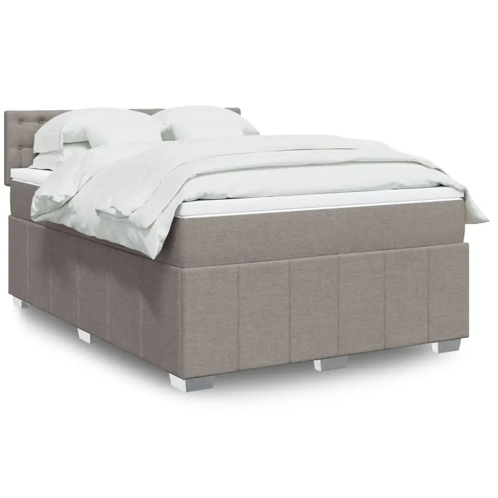 Sommier à lattes de lit avec matelas Taupe 160x200 cm Tissu - XIOS
