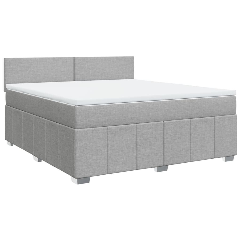 Sommier à lattes de lit avec matelas Gris clair 180x200cm Tissu - XIOS