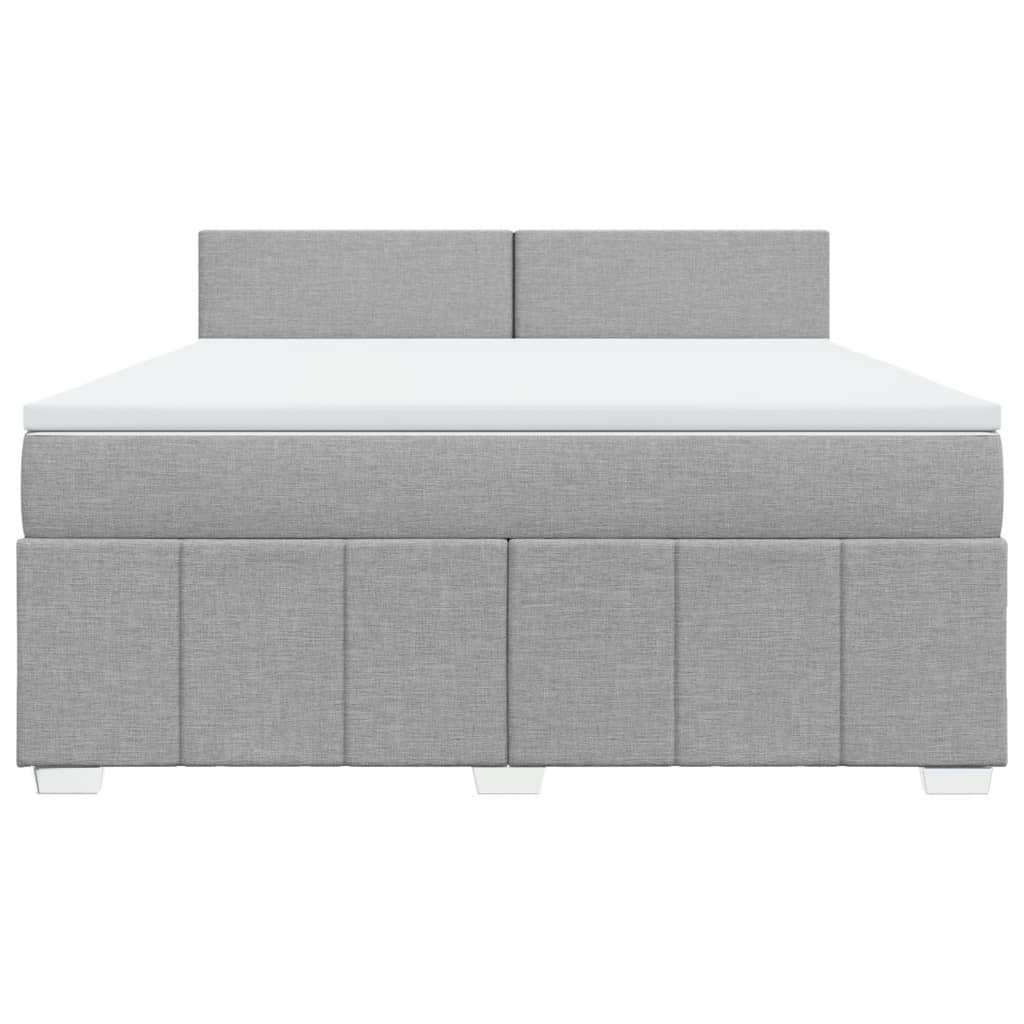 Sommier à lattes de lit avec matelas Gris clair 180x200cm Tissu - XIOS