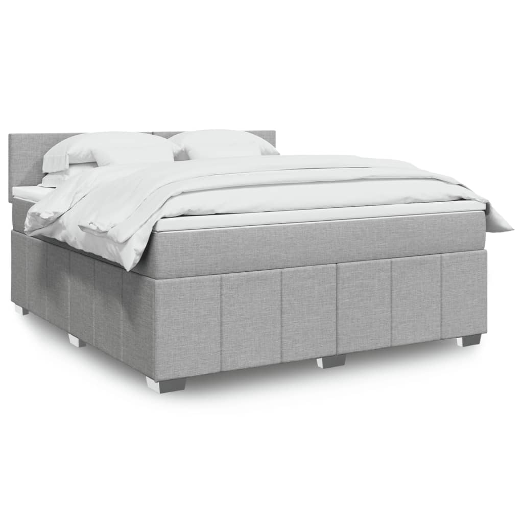 Sommier à lattes de lit avec matelas Gris clair 180x200cm Tissu - XIOS
