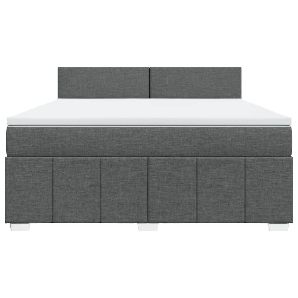 Sommier à lattes de lit avec matelas Gris foncé 180x200cm Tissu - XIOS