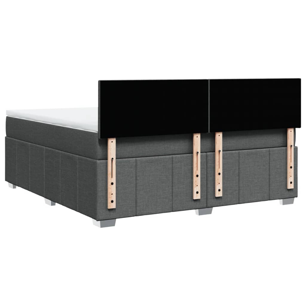 Sommier à lattes de lit avec matelas Gris foncé 180x200cm Tissu - XIOS