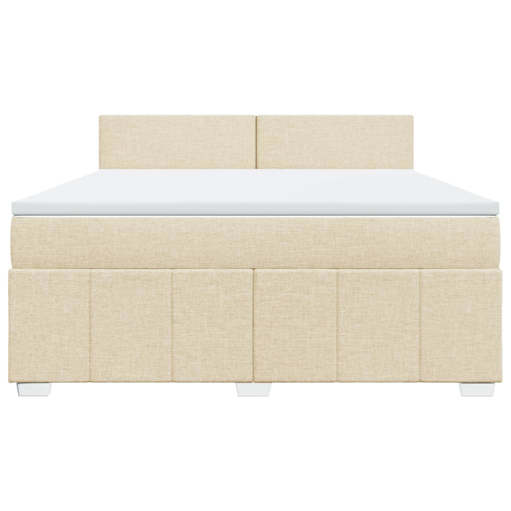 Sommier à lattes de lit avec matelas Crème 180x200 cm Tissu - XIOS