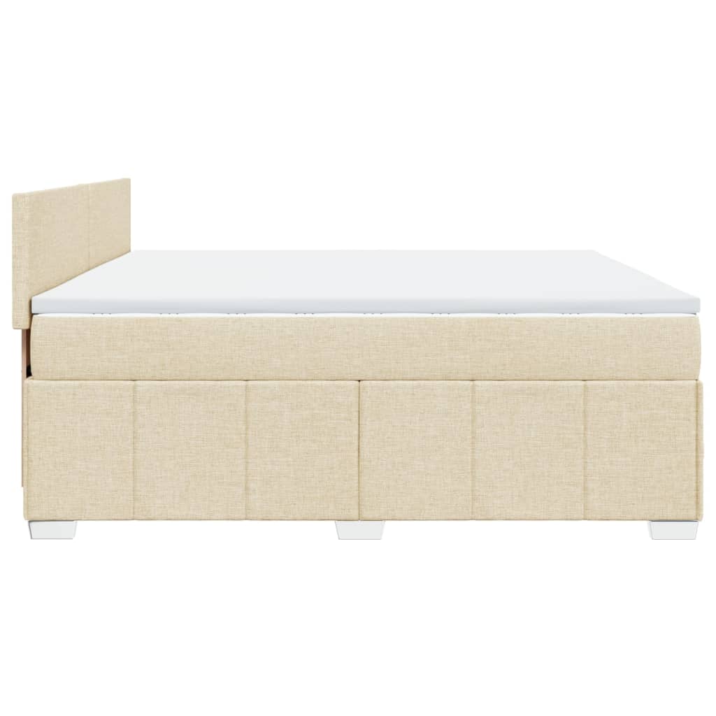 Sommier à lattes de lit avec matelas Crème 180x200 cm Tissu - XIOS