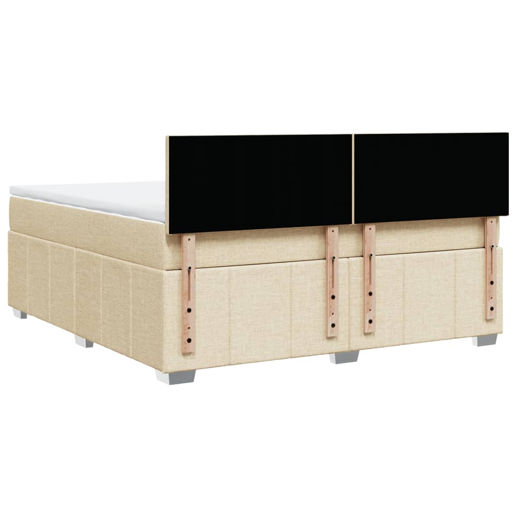 Sommier à lattes de lit avec matelas Crème 180x200 cm Tissu - XIOS