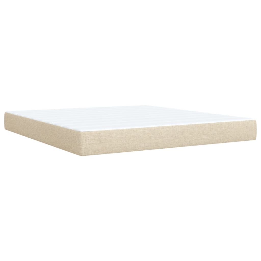 Sommier à lattes de lit avec matelas Crème 180x200 cm Tissu - XIOS