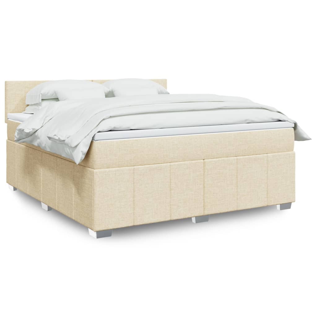 Sommier à lattes de lit avec matelas Crème 180x200 cm Tissu - XIOS