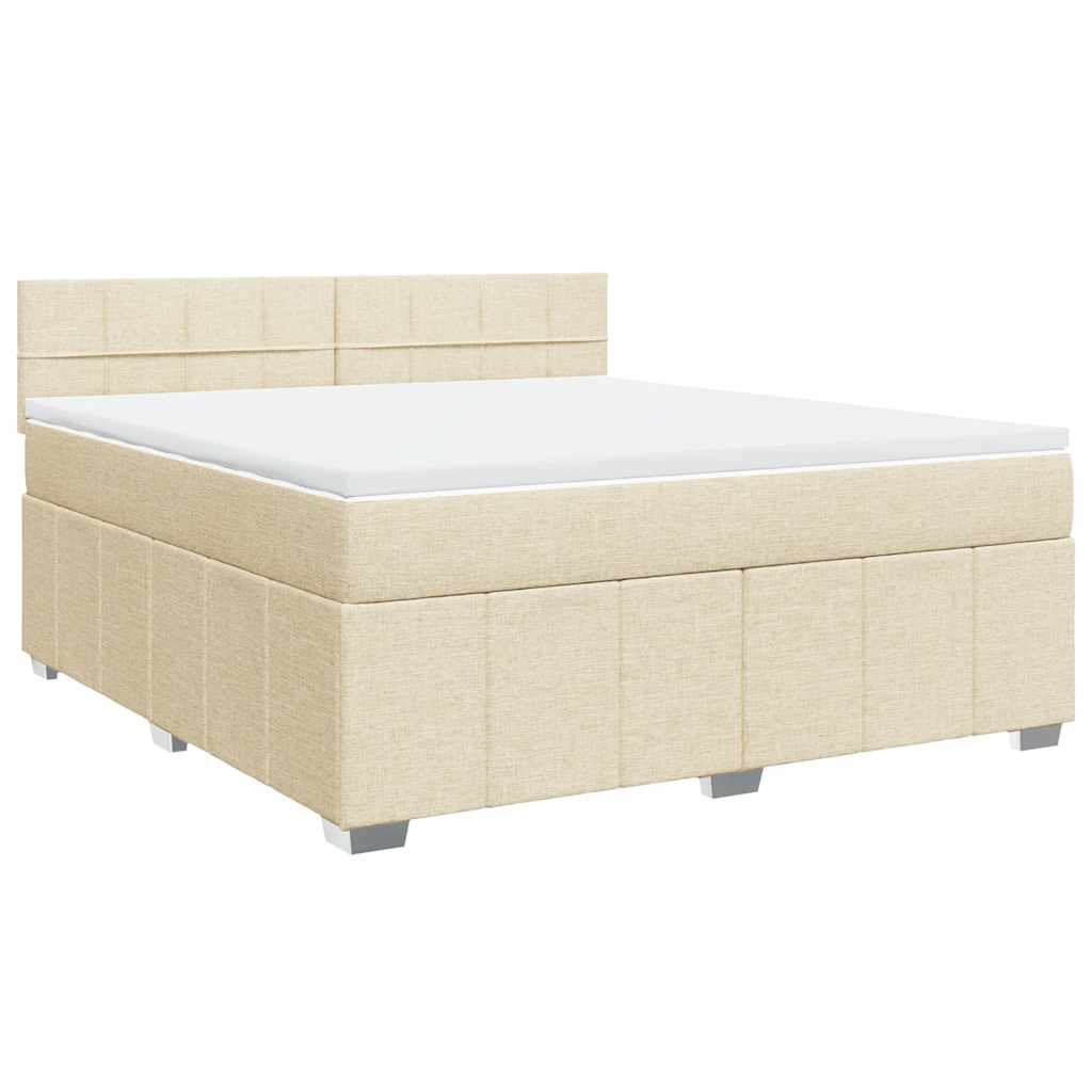 Sommier à lattes de lit avec matelas Crème 180x200 cm Tissu - XIOS