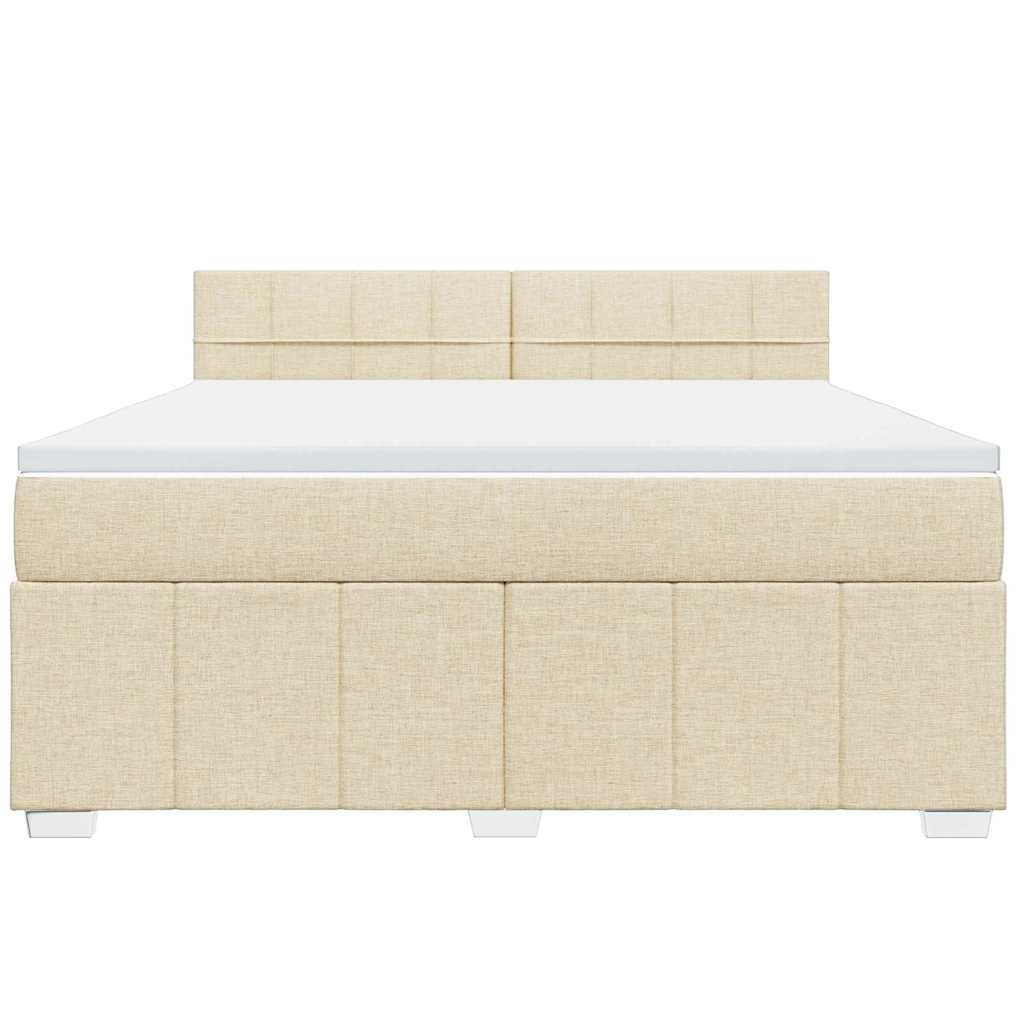 Sommier à lattes de lit avec matelas Crème 180x200 cm Tissu - XIOS