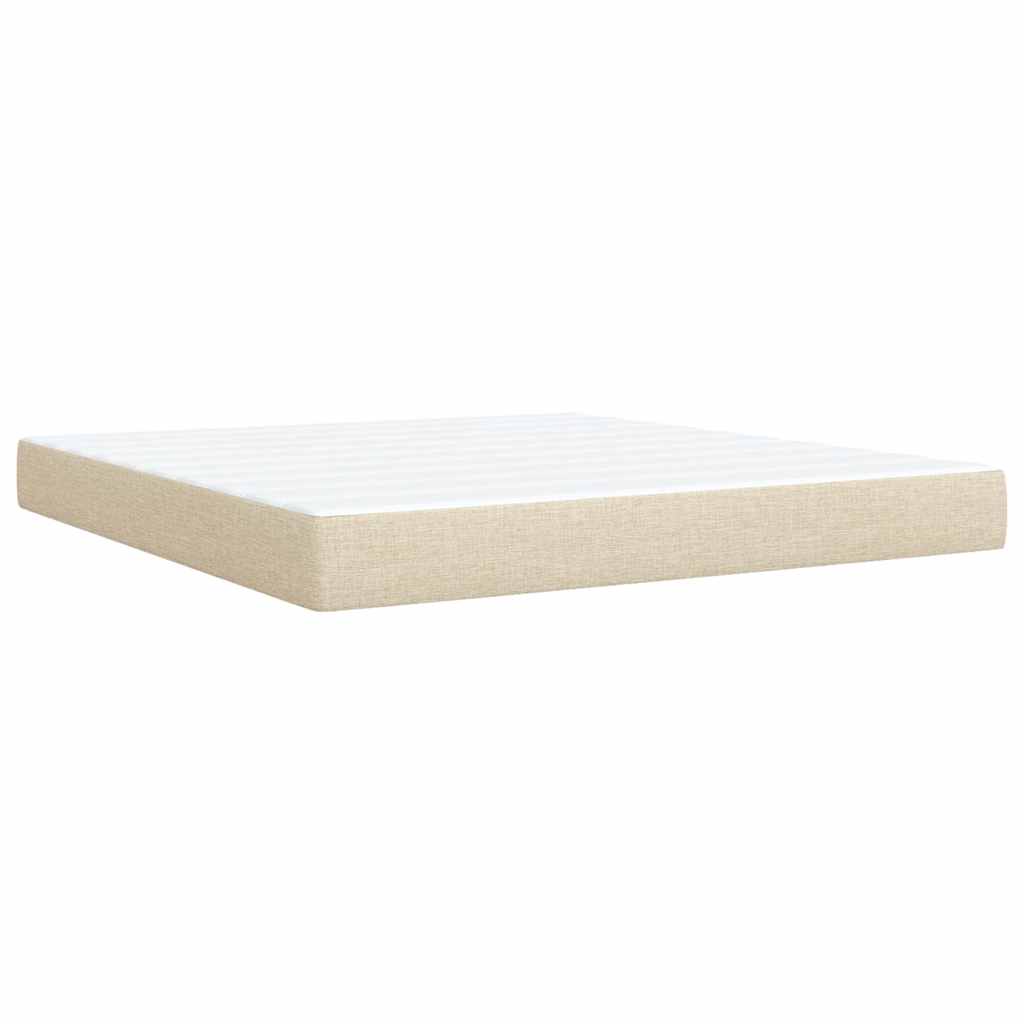 Sommier à lattes de lit avec matelas Crème 180x200 cm Tissu - XIOS