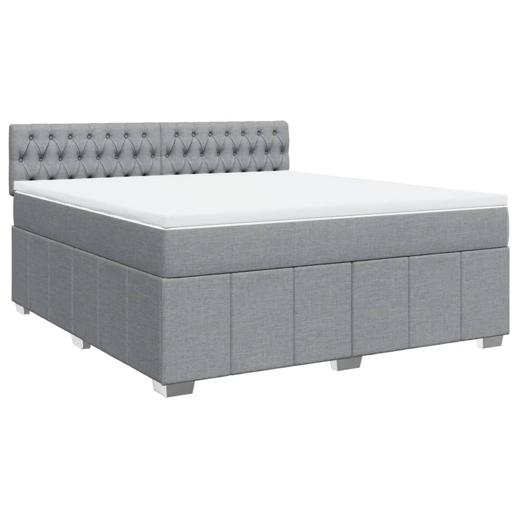 Sommier à lattes de lit avec matelas Gris clair 180x200cm Tissu - XIOS