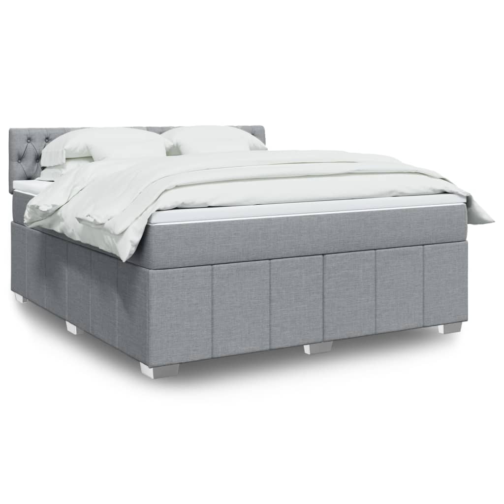 Sommier à lattes de lit avec matelas Gris clair 180x200cm Tissu - XIOS