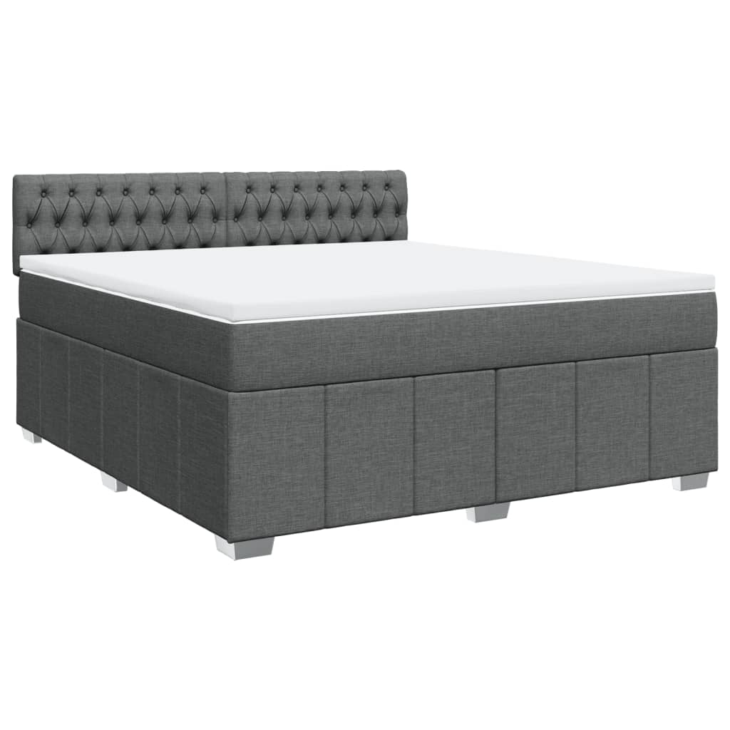Sommier à lattes de lit avec matelas Gris foncé 180x200cm Tissu - XIOS