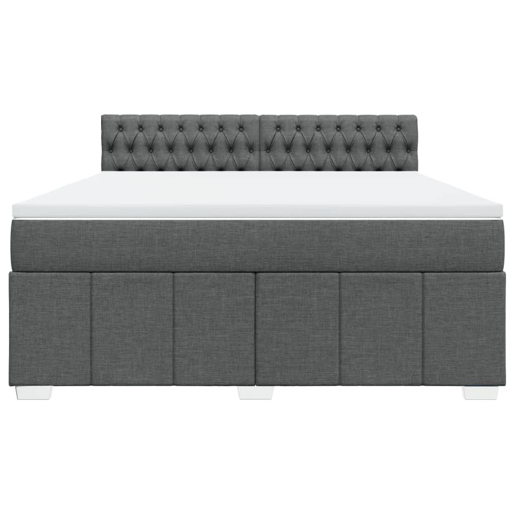 Sommier à lattes de lit avec matelas Gris foncé 180x200cm Tissu - XIOS