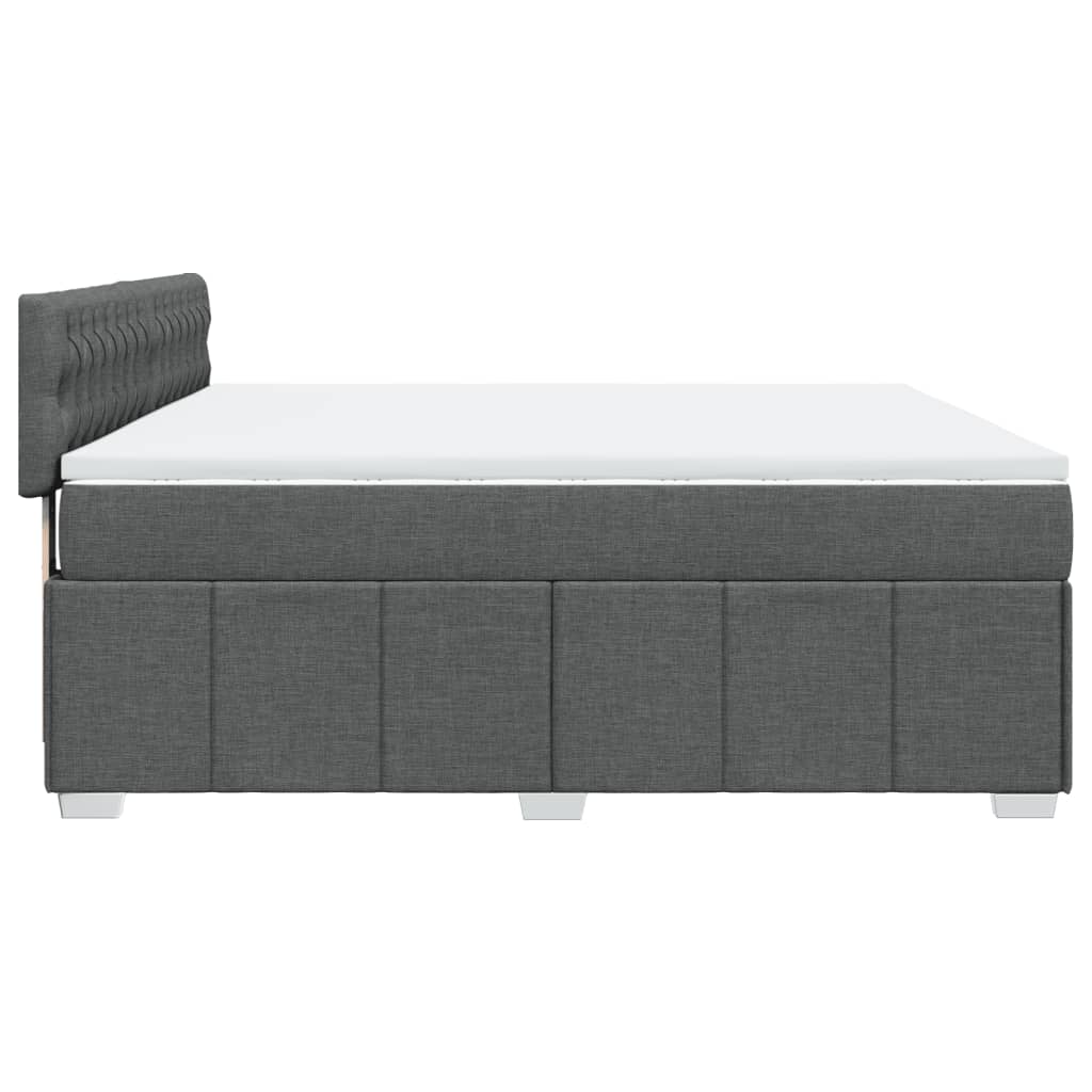 Sommier à lattes de lit avec matelas Gris foncé 180x200cm Tissu - XIOS
