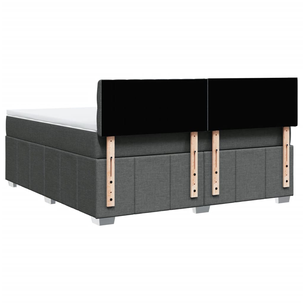 Sommier à lattes de lit avec matelas Gris foncé 180x200cm Tissu - XIOS