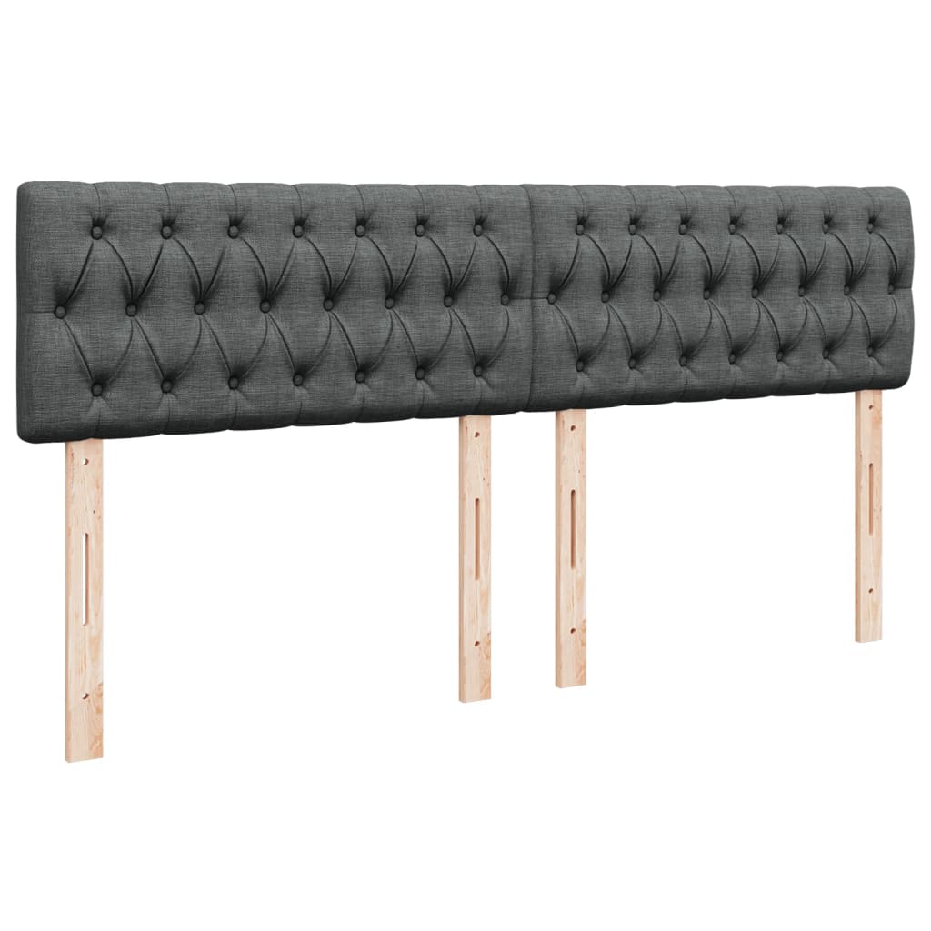 Sommier à lattes de lit avec matelas Gris foncé 180x200cm Tissu - XIOS