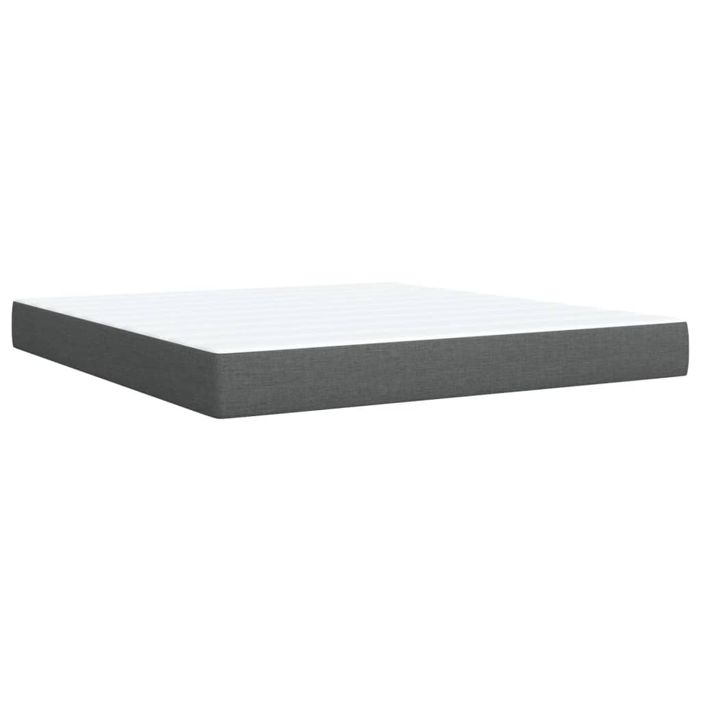 Sommier à lattes de lit avec matelas Gris foncé 180x200cm Tissu - XIOS