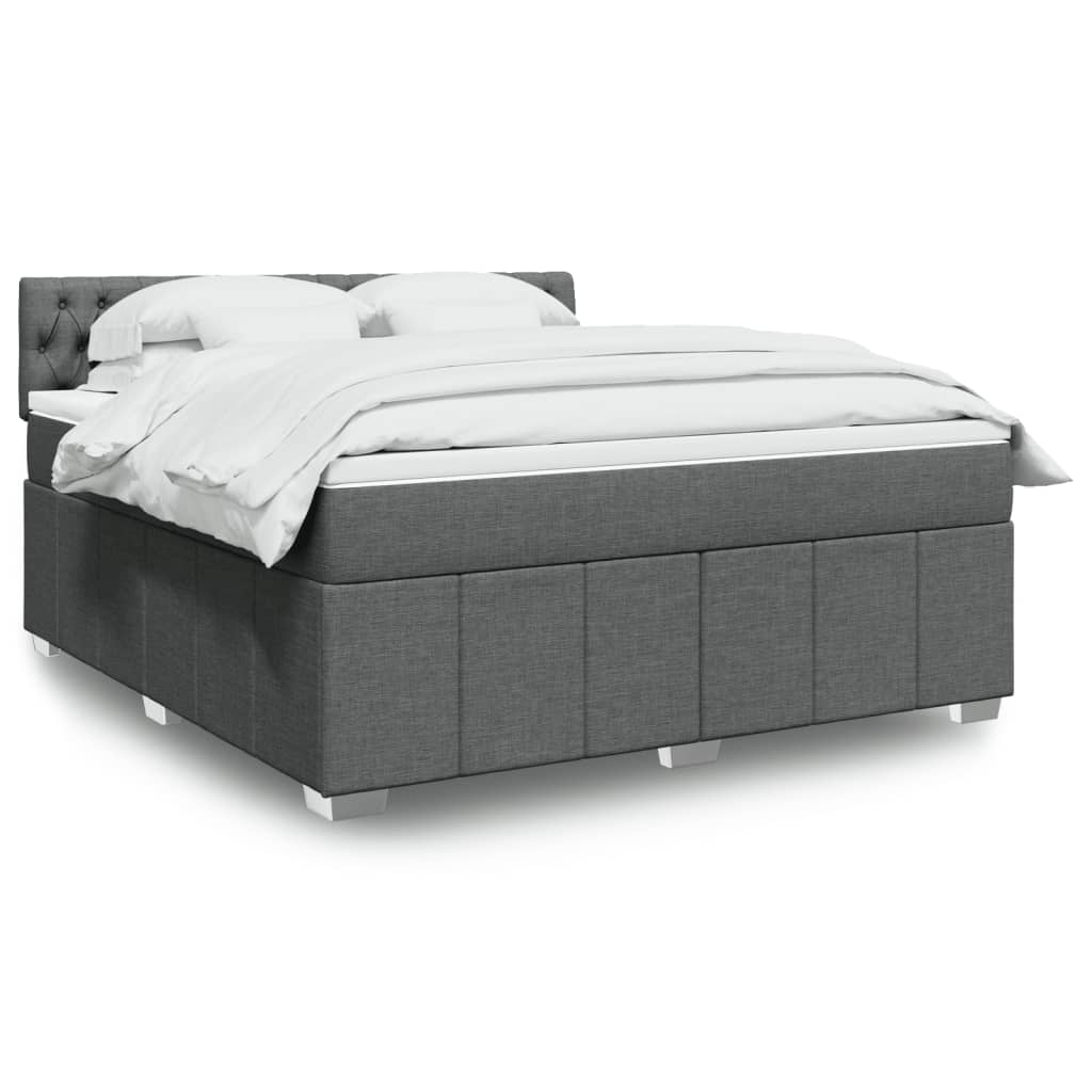 Sommier à lattes de lit avec matelas Gris foncé 180x200cm Tissu - XIOS