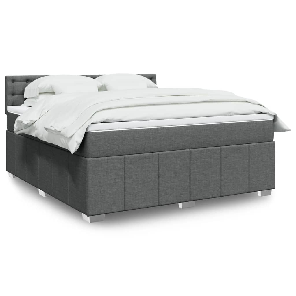 Sommier à lattes de lit avec matelas Gris foncé 180x200cm Tissu - XIOS