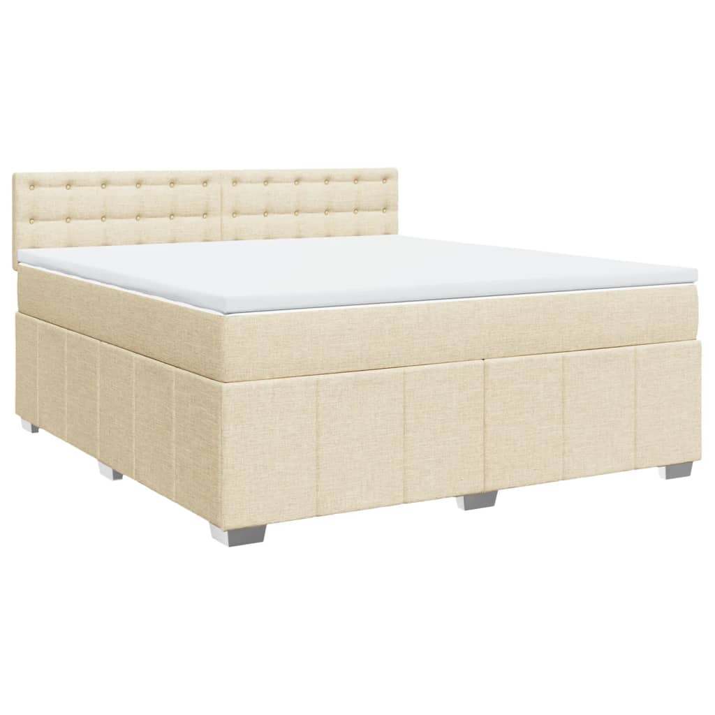 Sommier à lattes de lit avec matelas Crème 180x200 cm Tissu - XIOS