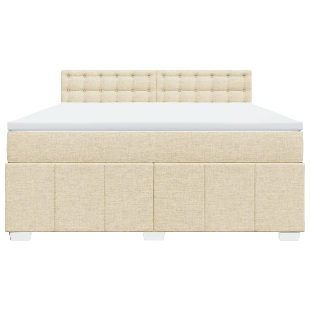 Sommier à lattes de lit avec matelas Crème 180x200 cm Tissu - XIOS