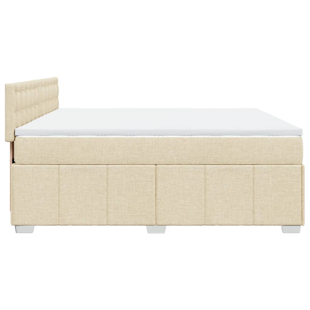 Sommier à lattes de lit avec matelas Crème 180x200 cm Tissu - XIOS