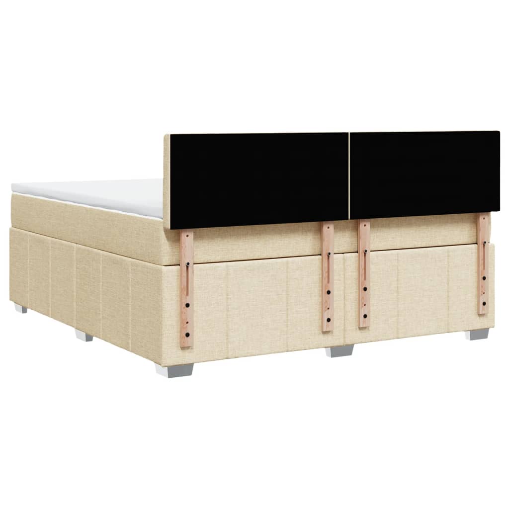 Sommier à lattes de lit avec matelas Crème 180x200 cm Tissu - XIOS